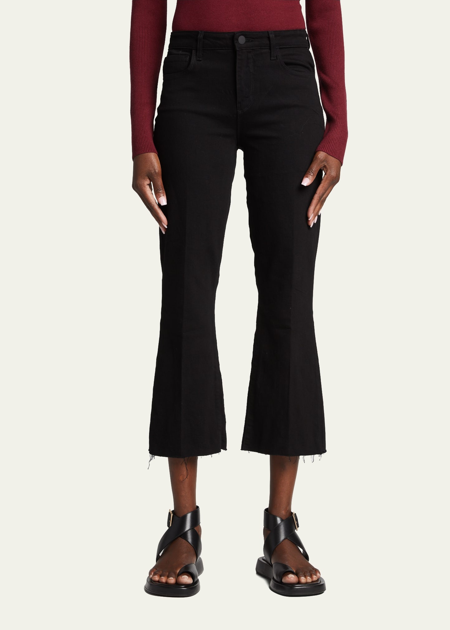 Kendra High-Rise Crop Flare Jeans - 4