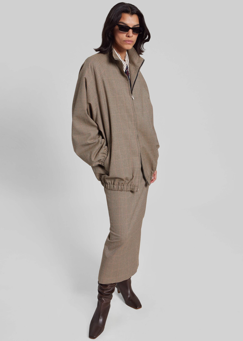 Baxter Houndstooth Track Jacket - Beige 8
