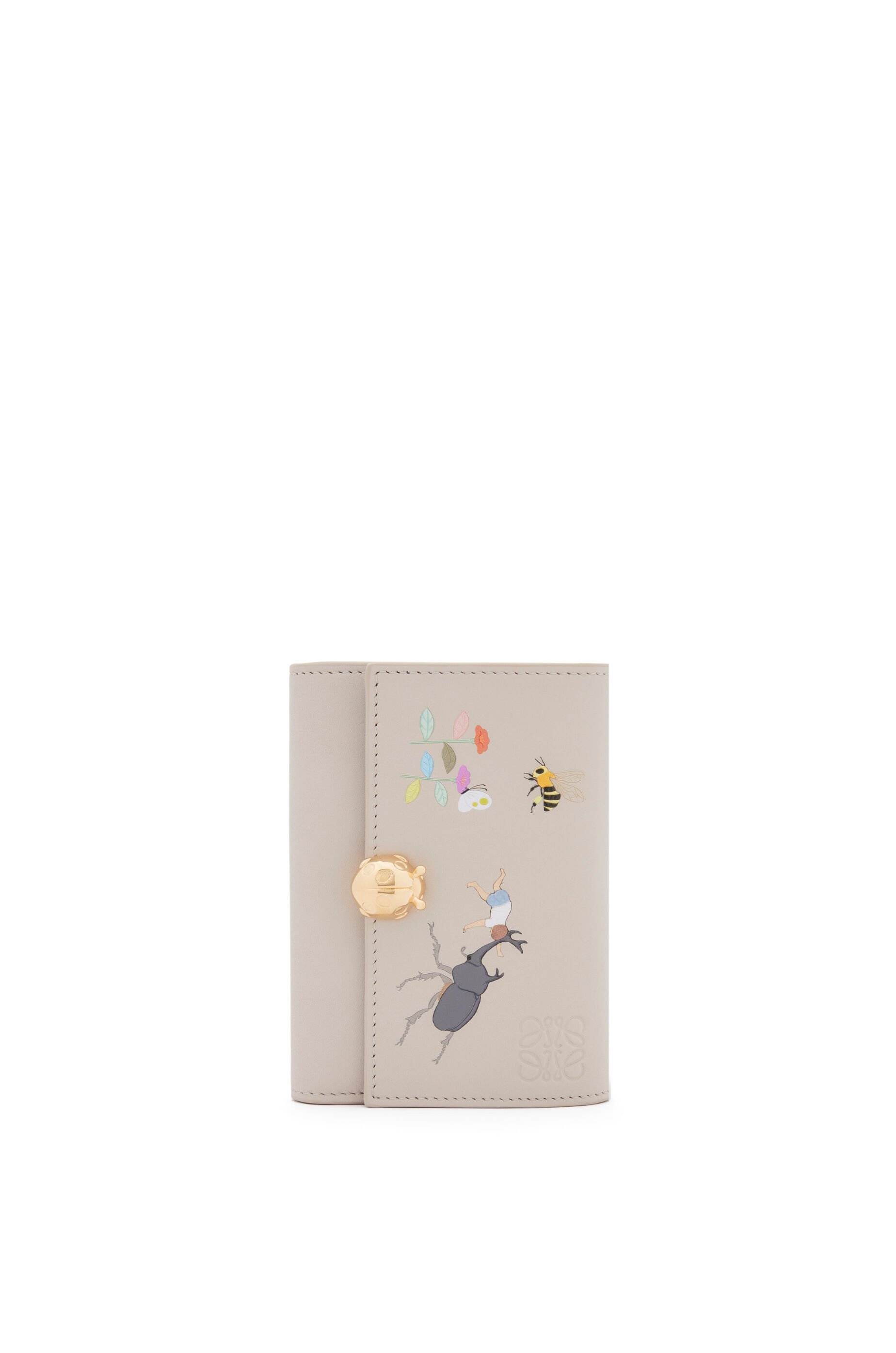 Insects small vertical wallet in satin calfskin - 1