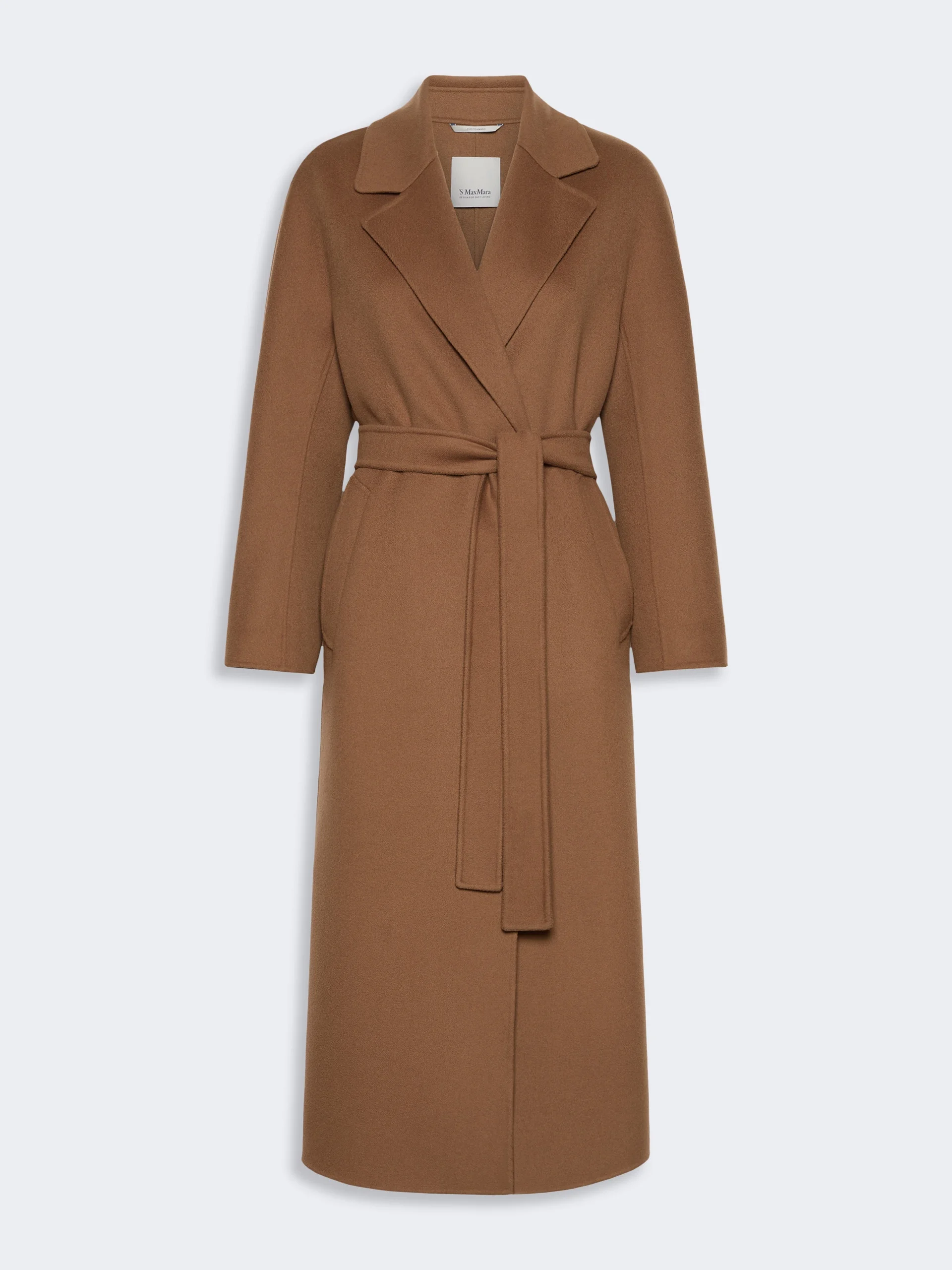PENELOPE Long wool drap wrap coat - HAZELNUT BROWN - 1