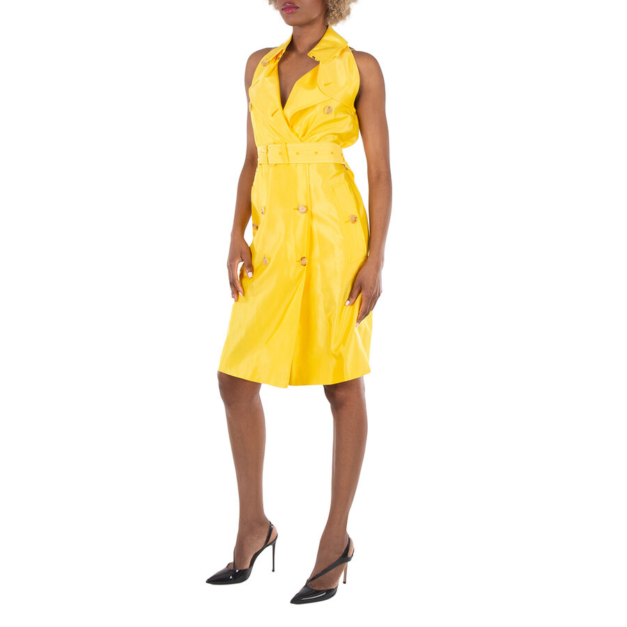 Burberry Sleeveless Satin Trench Dress - 5