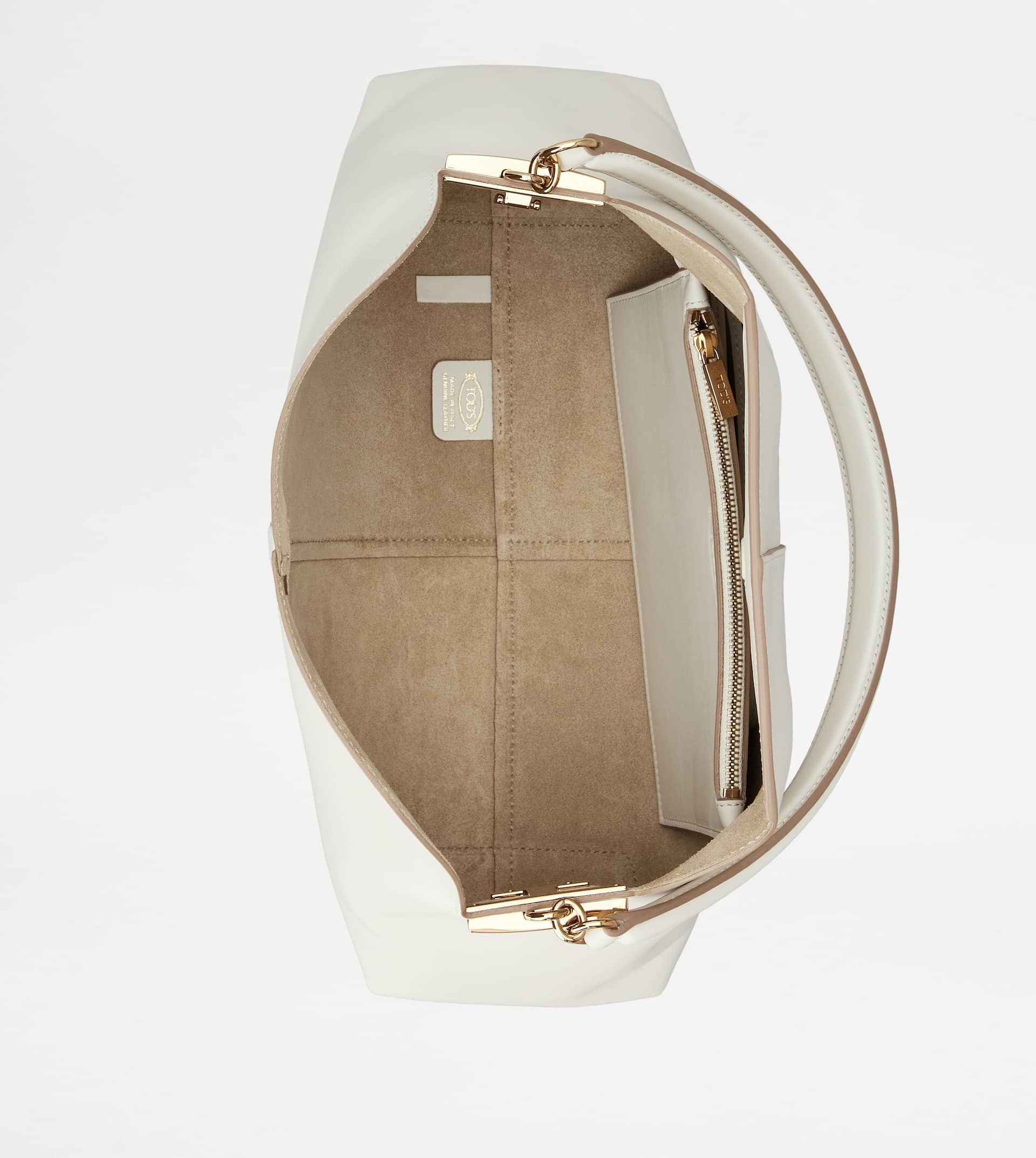 TOD'S T CASE SHOULDER BAG IN LEATHER SMALL - OFF WHITE - 4