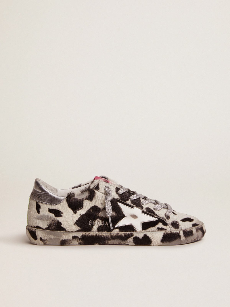 Super-Star LAB sneakers in cow-print pony skin and white leather star - 1