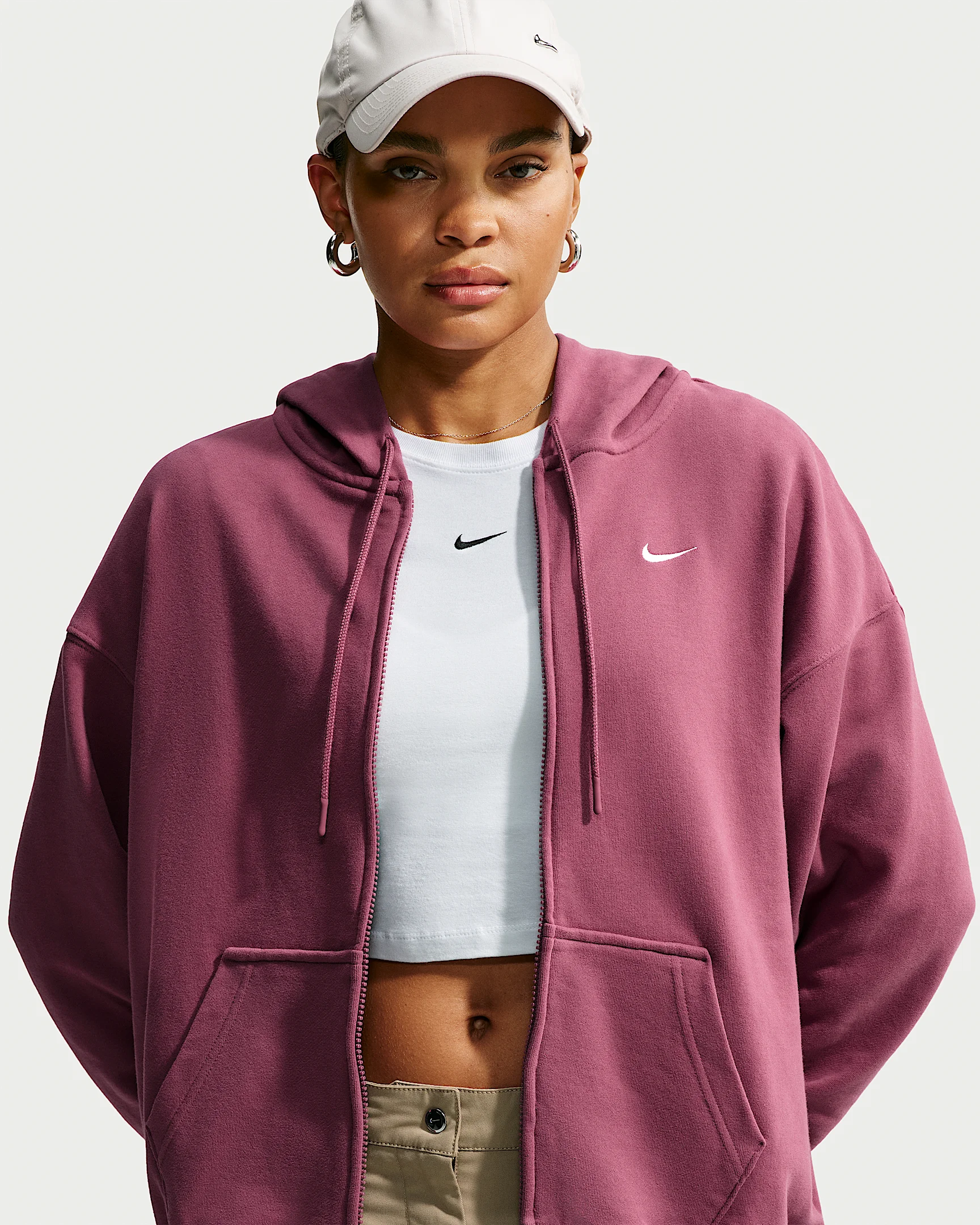 Nike Studio Fleece Lightweight Women's Oversized Full-Zip Hoodie - 1