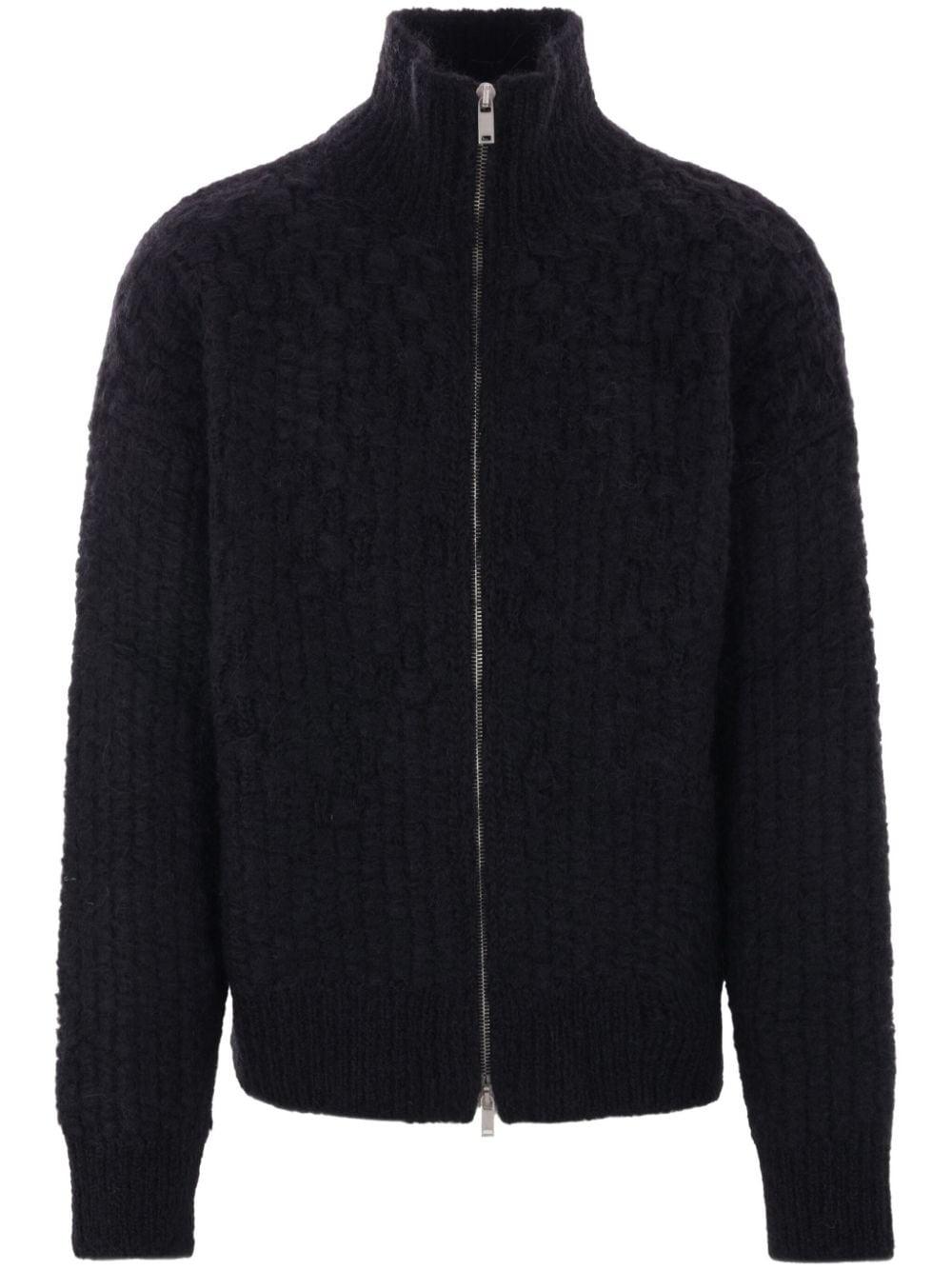 basket weave-knit cardigan - 1