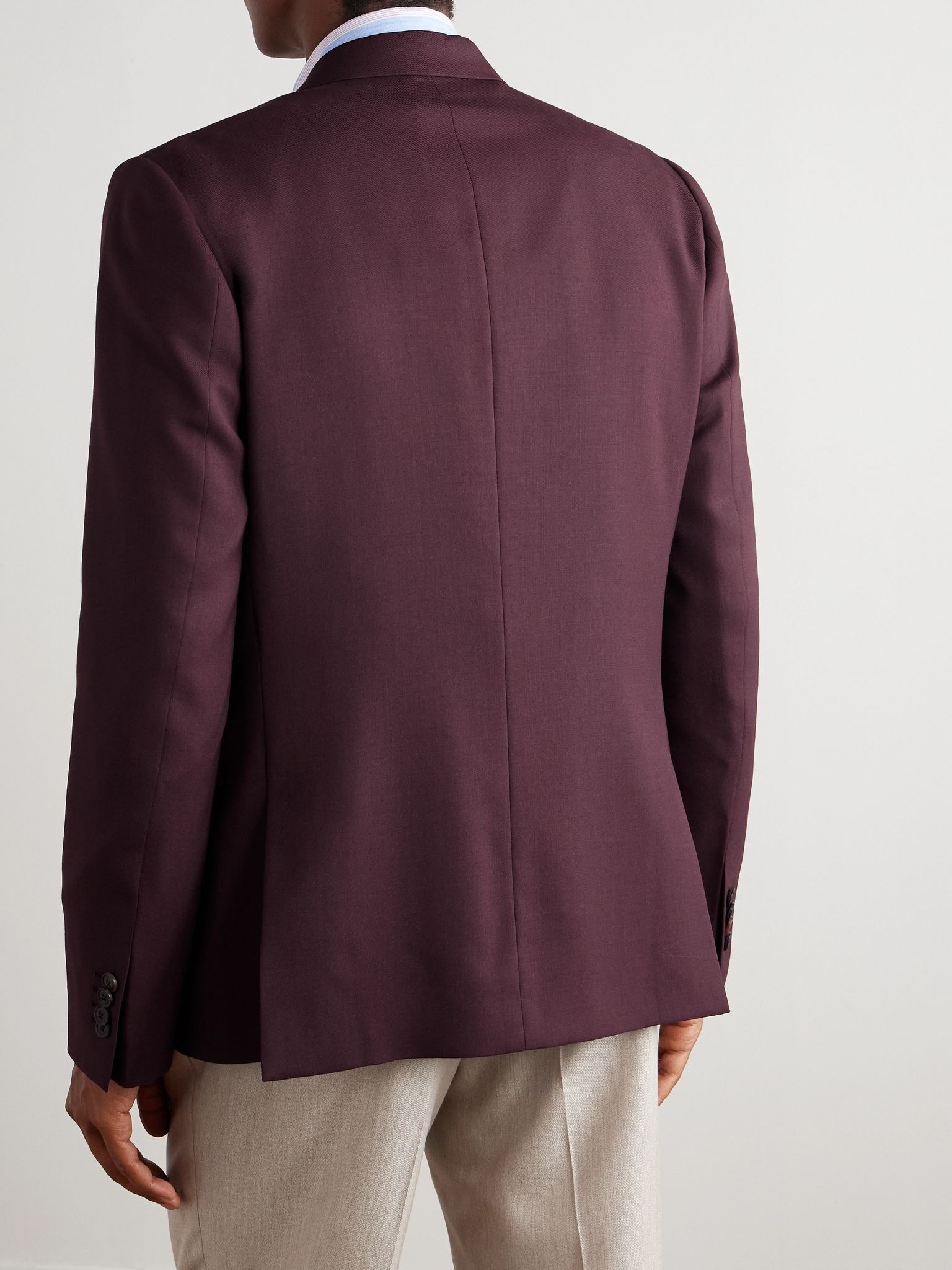 Soho Slim-Fit Wool-Twill Suit Jacket Burgundy - 3