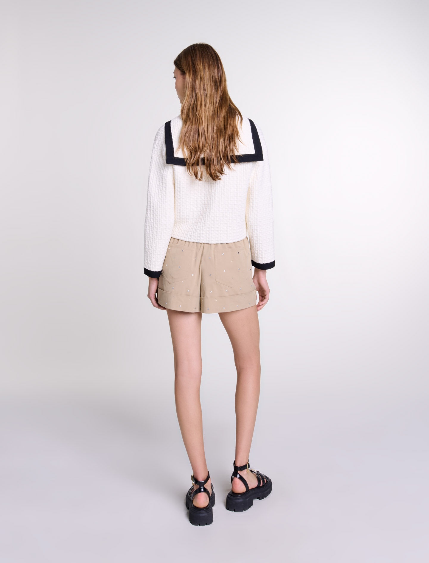 Contrast collar cardigan - 4