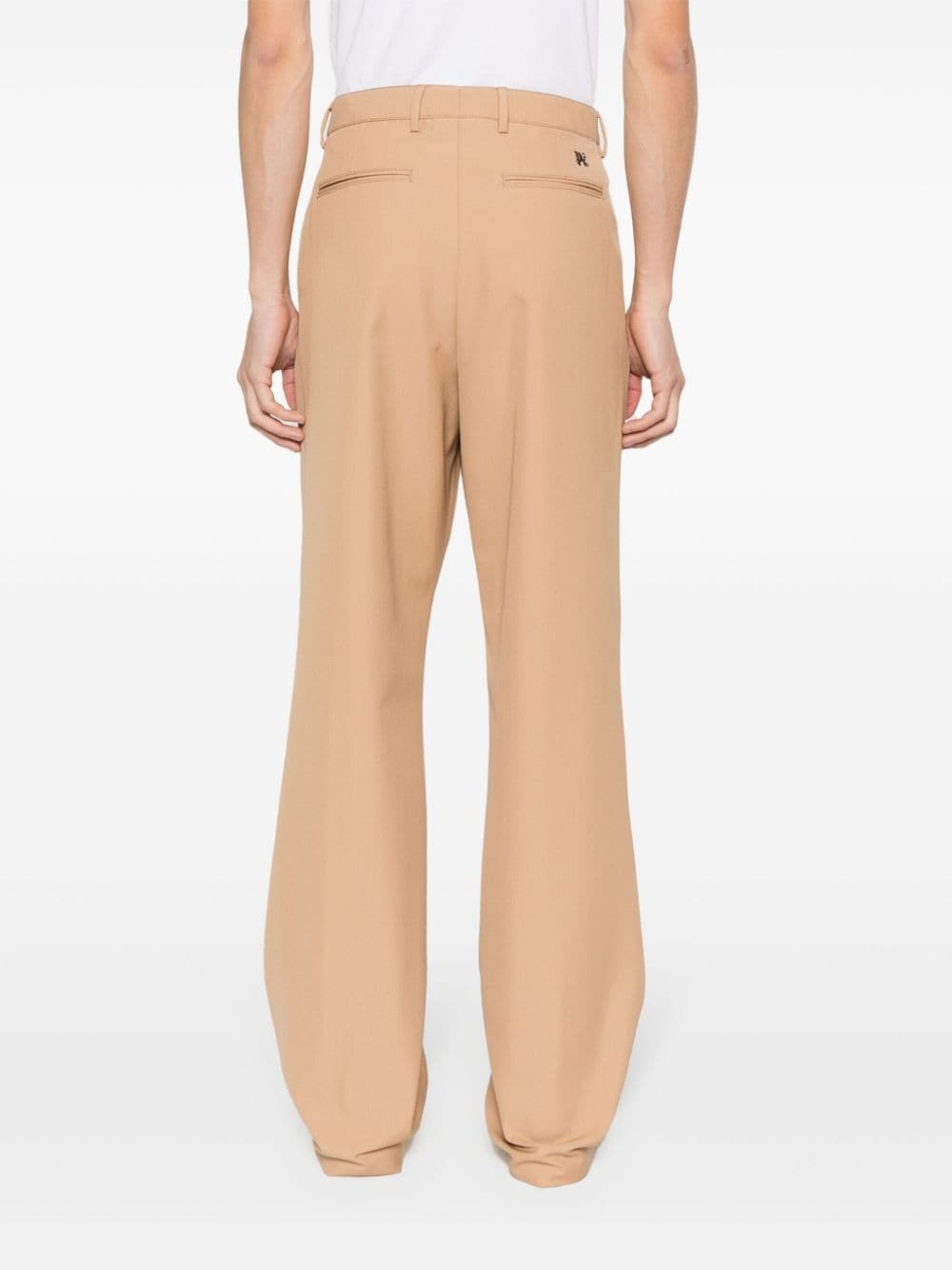 logo-embroidered straight trousers - 4