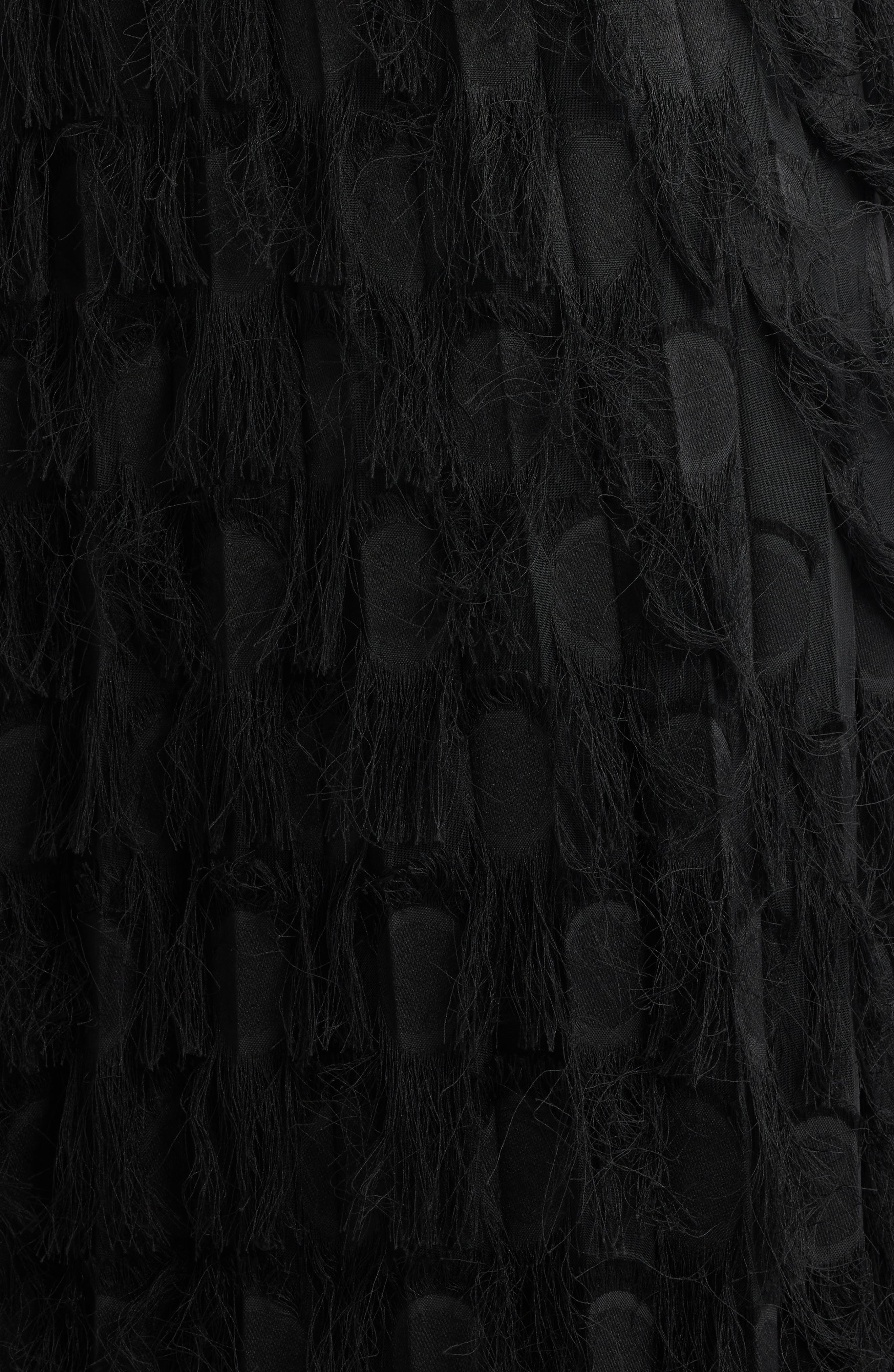 BOSS Vodia Fringe Detail Midi Skirt in Black at Nordstrom - 6