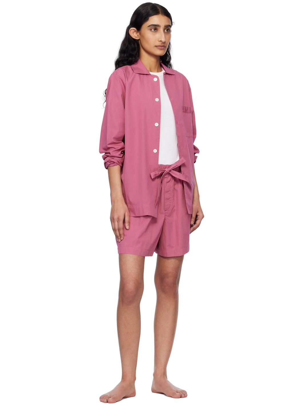 Pink Poplin Pyjama Shorts - 4