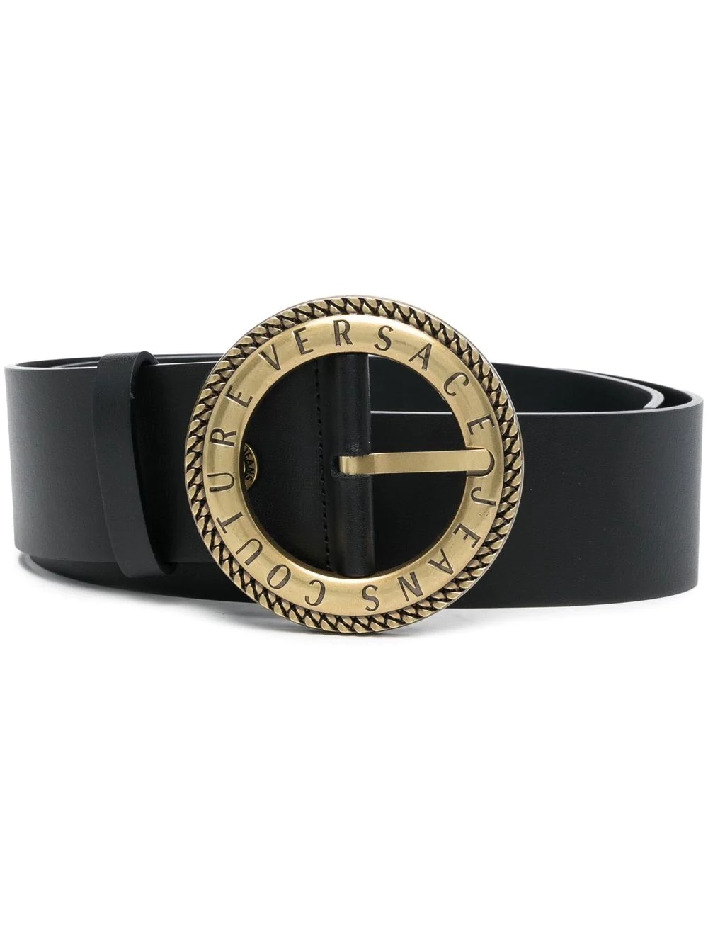 embossed logo-buckle fastening belt - 1