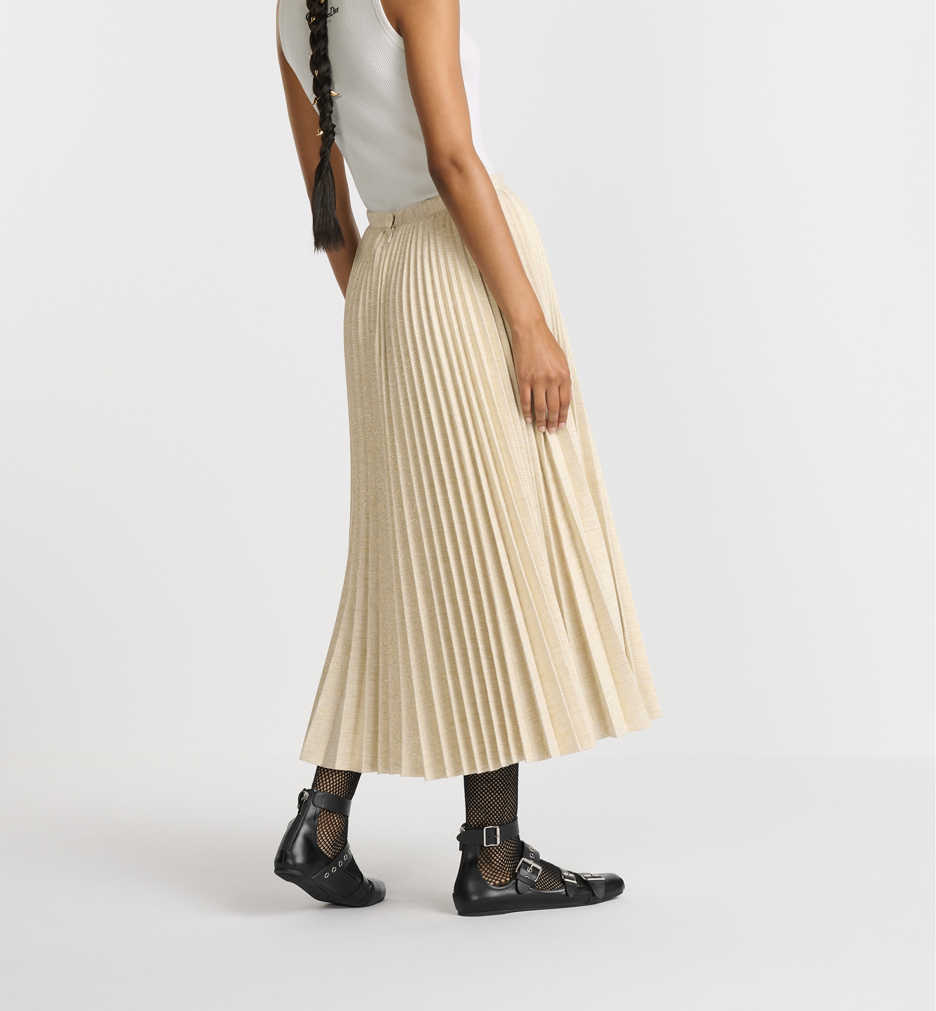 Dior Or Mid-Length Pleated Skirt - 3