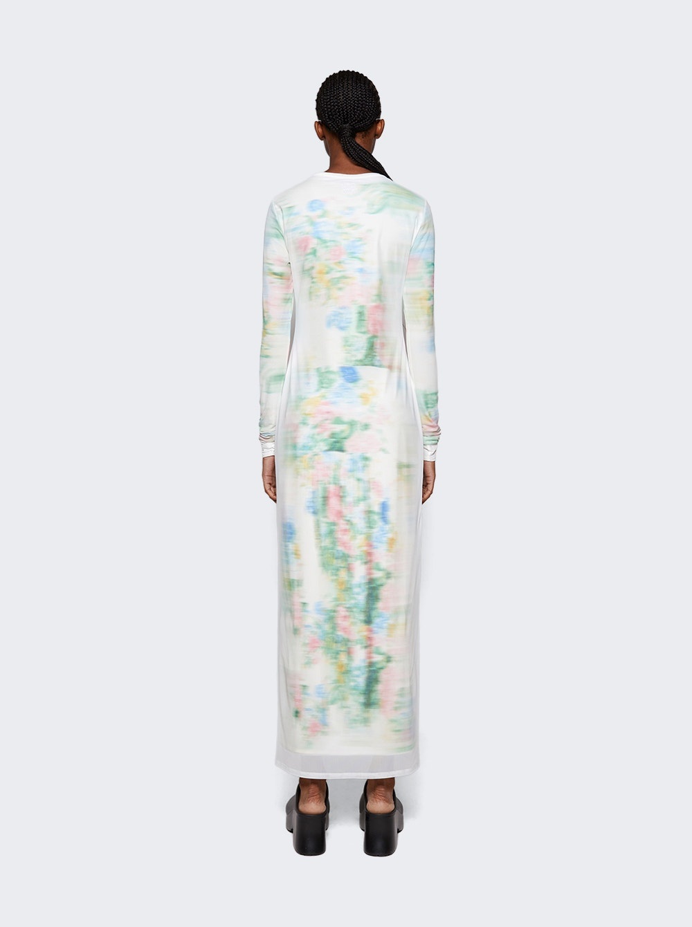 Blurred Print Tube Dress White - 5