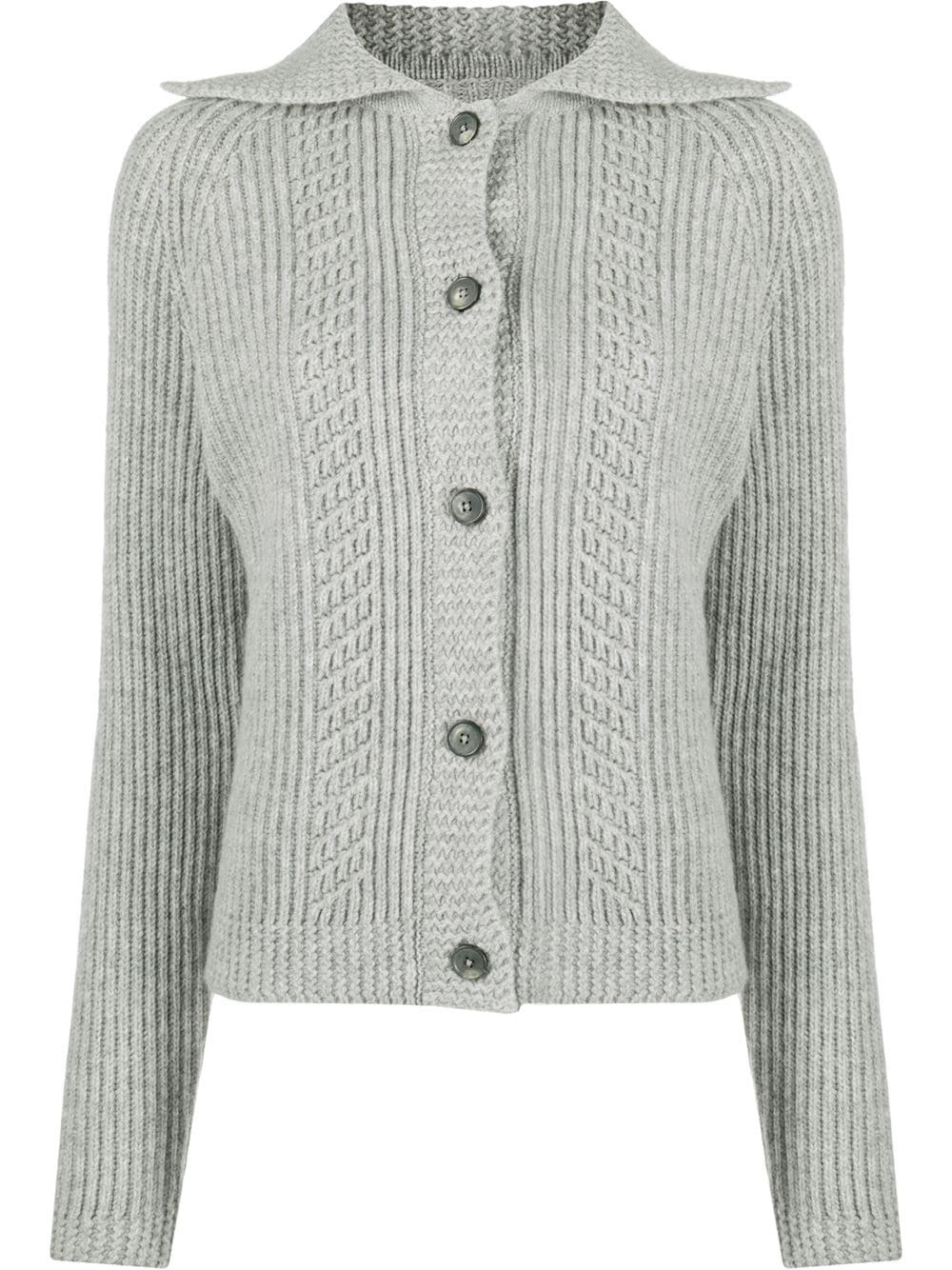 button-up wool cardigan - 1