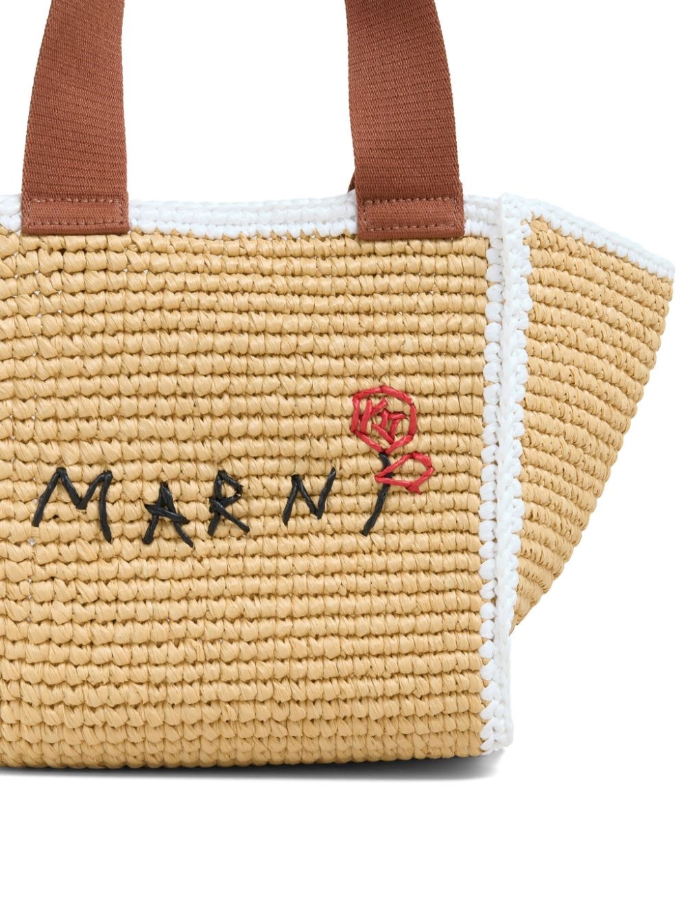 logo-embroidered woven tote bag - 6