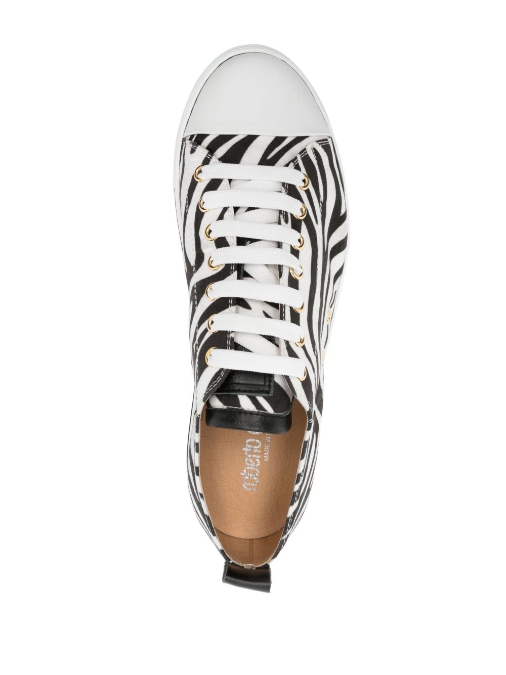 zebra-print leather sneakers - 4