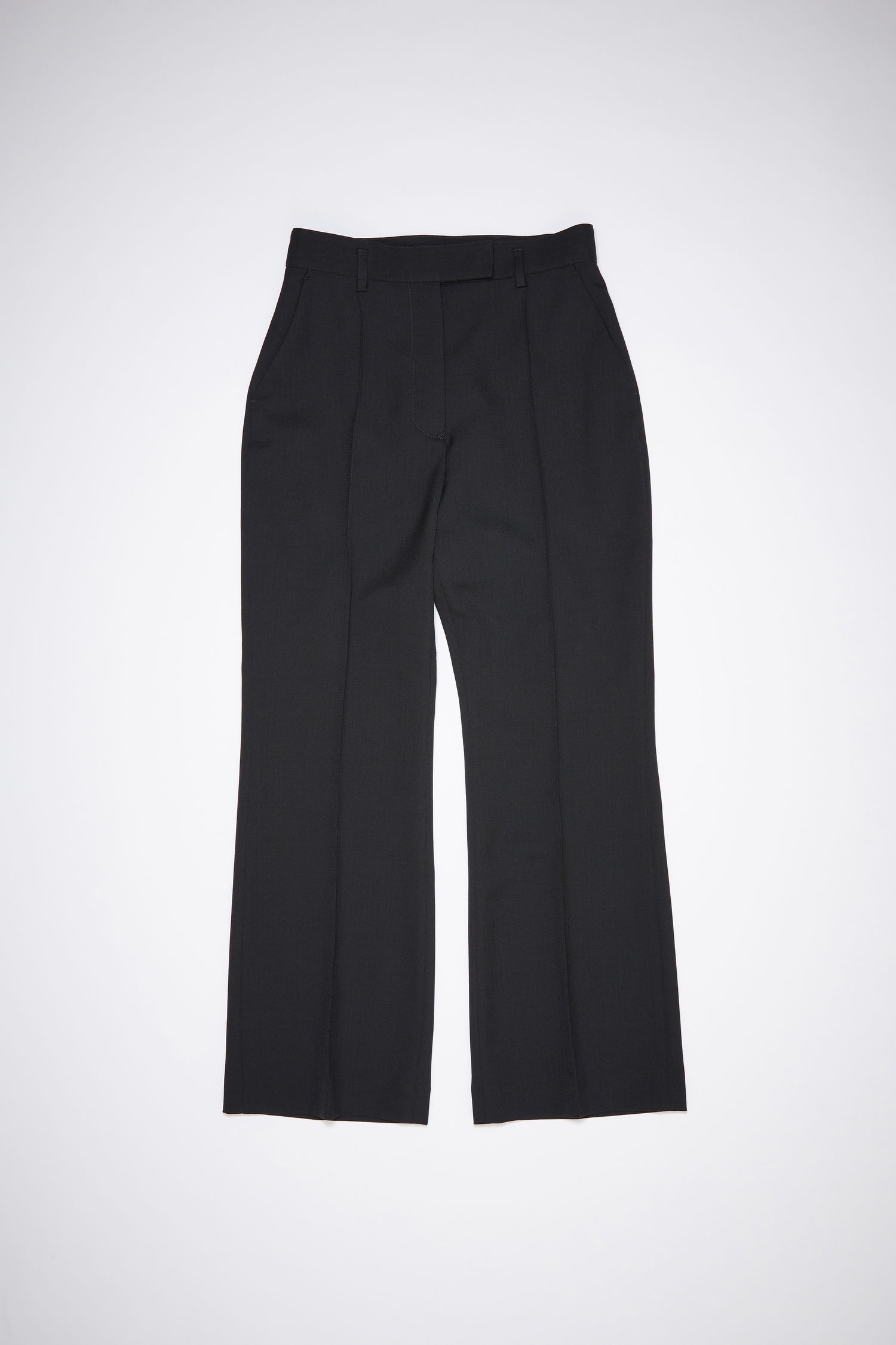 Flared wool-blend trousers - Black - 4