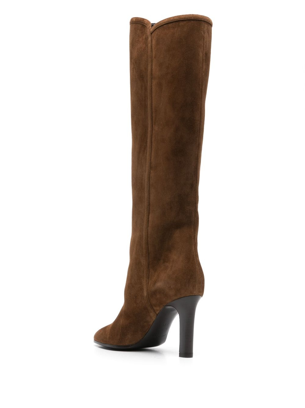 logo-plaque suede boots - 3