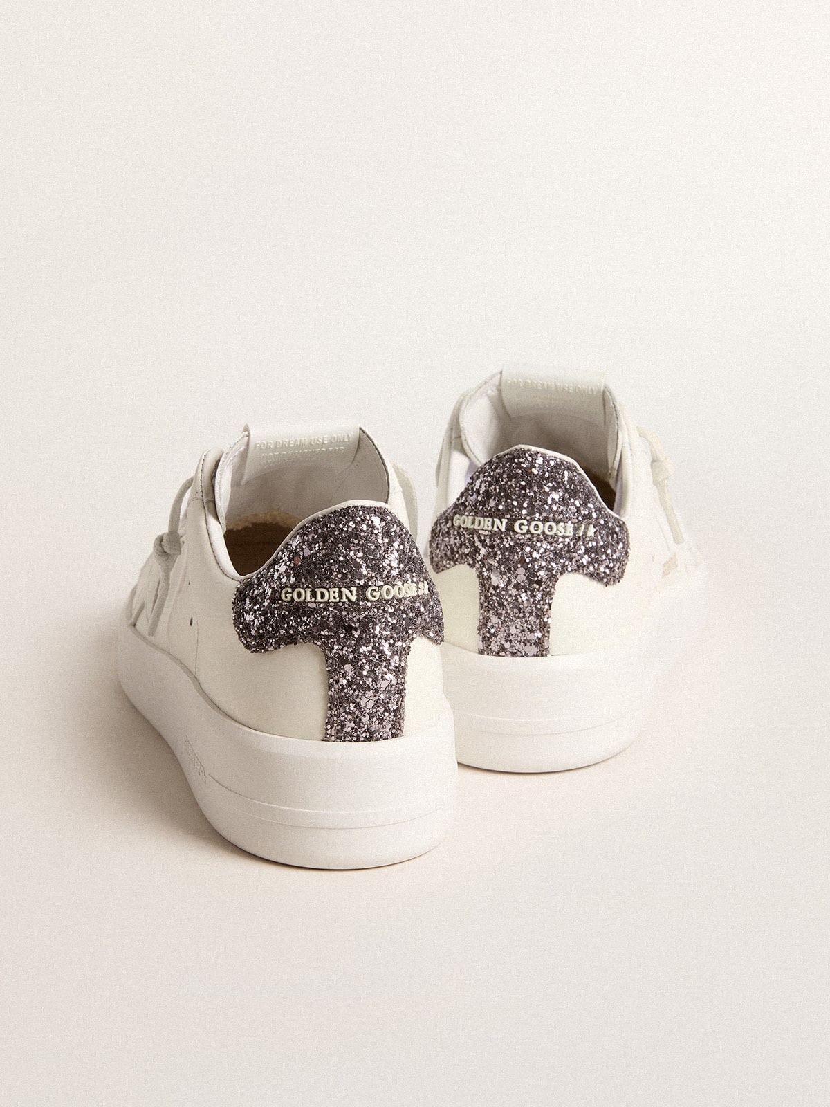 Purestar with white leather star and anthracite glitter heel tab - 4