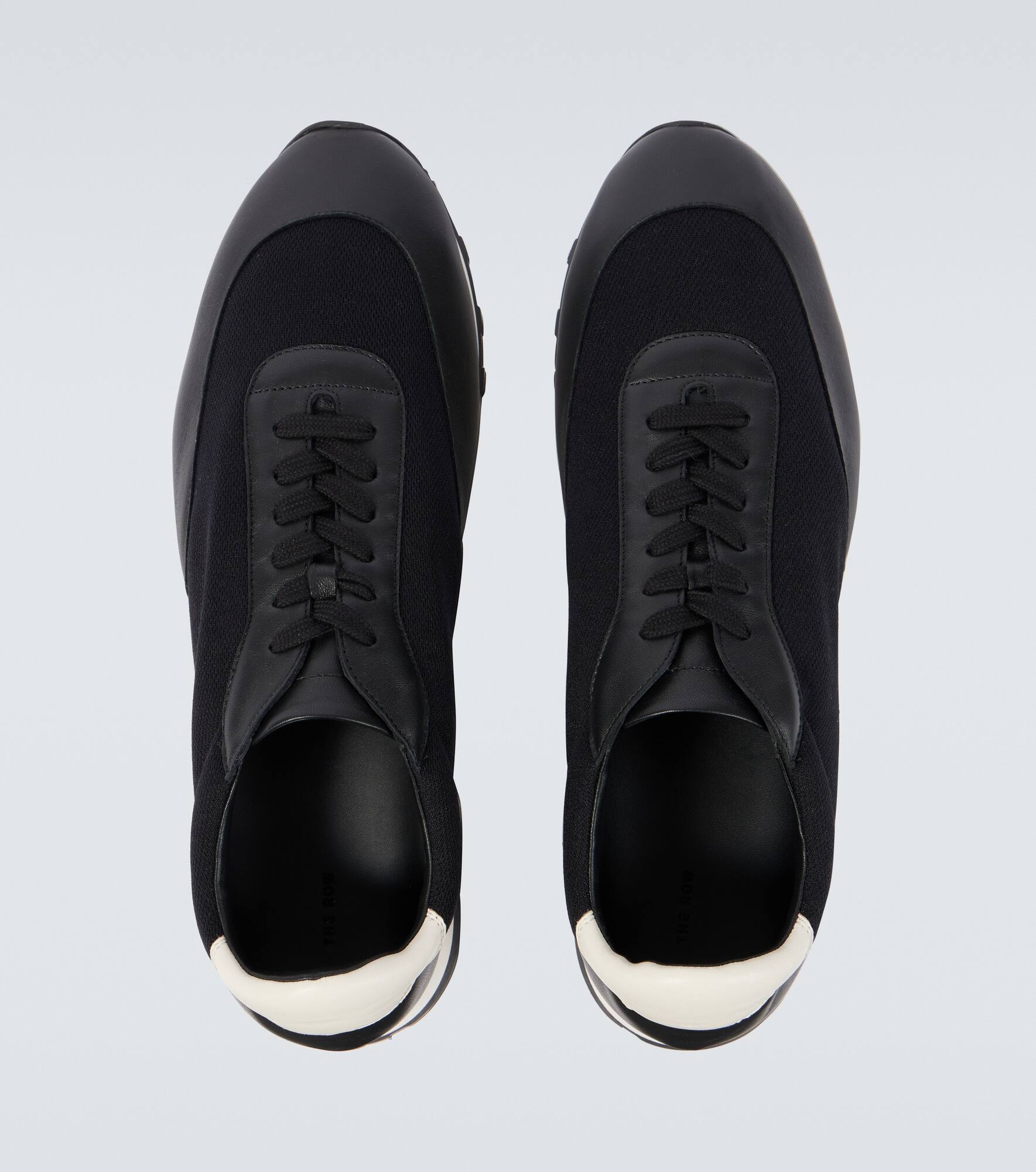 Owen leather-trimmed sneakers - 4