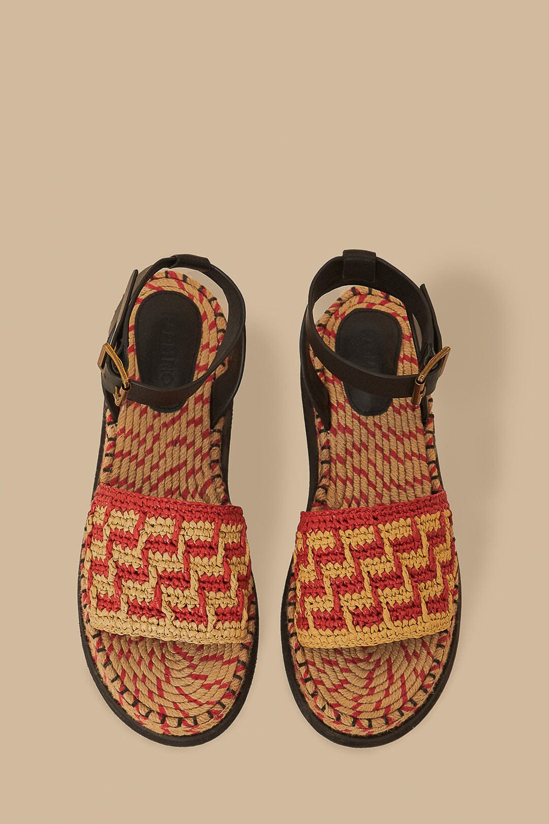 Red Crochet Espadrille Flatform Sandal - 5