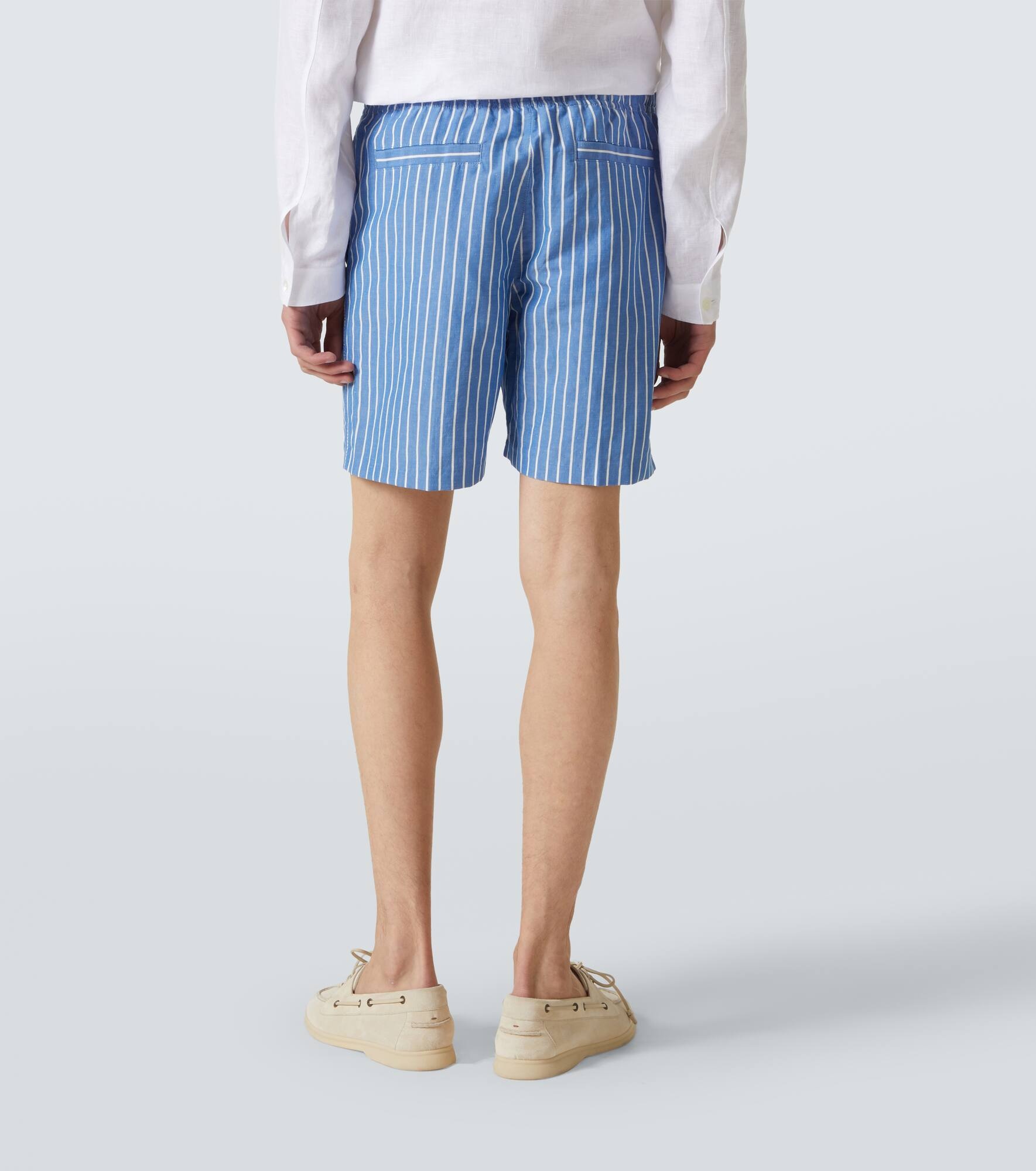 Alex striped linen and cotton shorts - 4