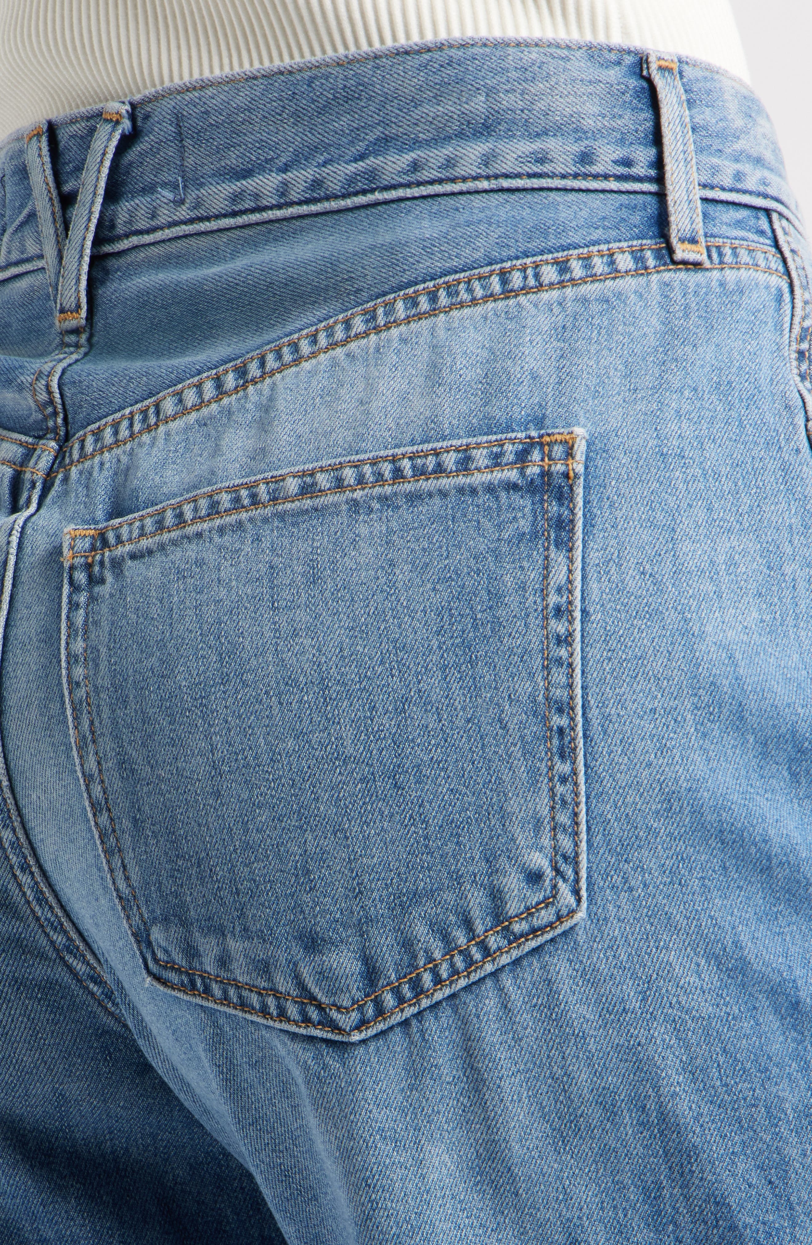 Veronica Beard Kasey Raw Hem Mid Rise Wide Leg Jeans in Dusted Glare at Nordstrom - 4