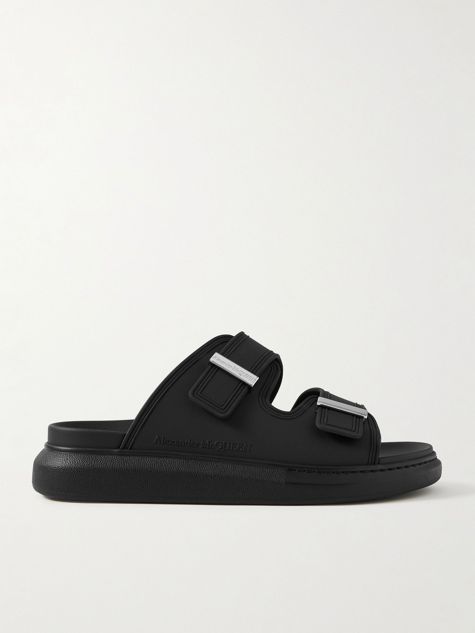 Exagerrated-Sole Rubber Slides Black - 1