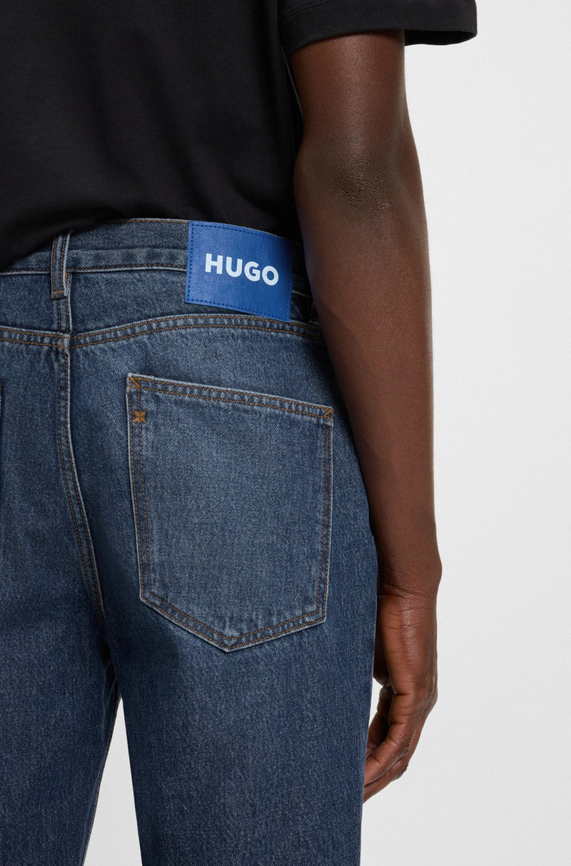 REGULAR-FIT JEANS IN FADED DARK-BLUE DENIM 5