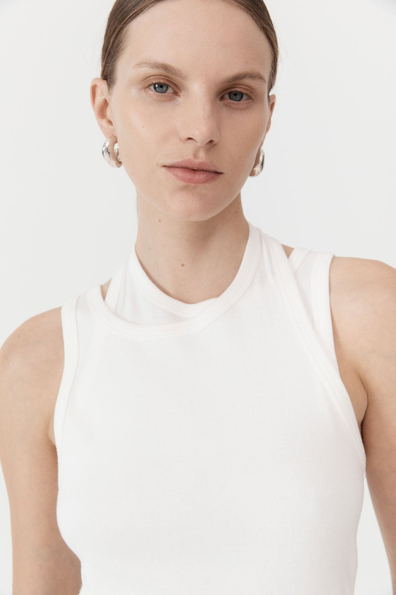 Organic Cotton Layered Tank - White 3