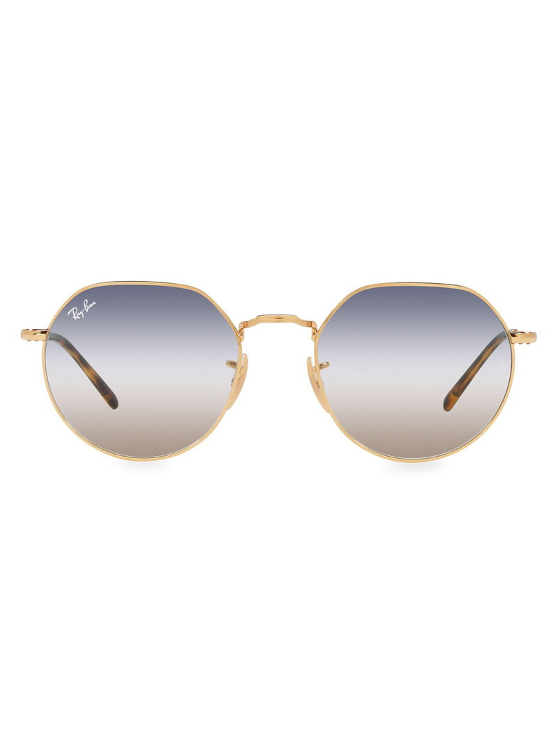 Men's RB3565 53MM Round Geometric Sunglasses - Gold 1