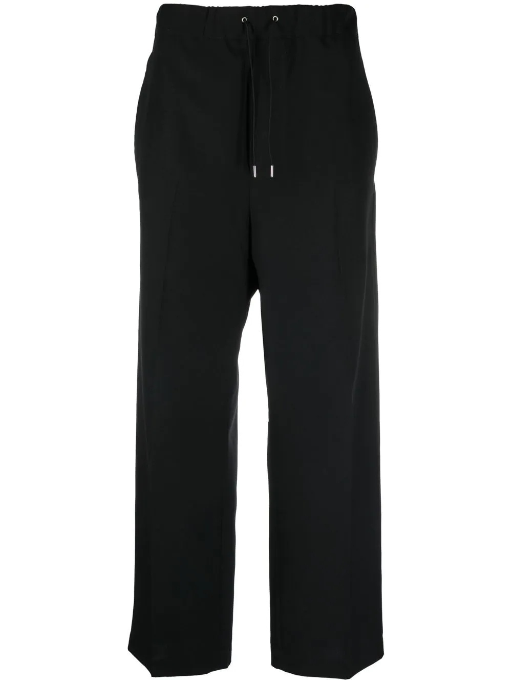 drawstring-waist straight-leg trousers - 1