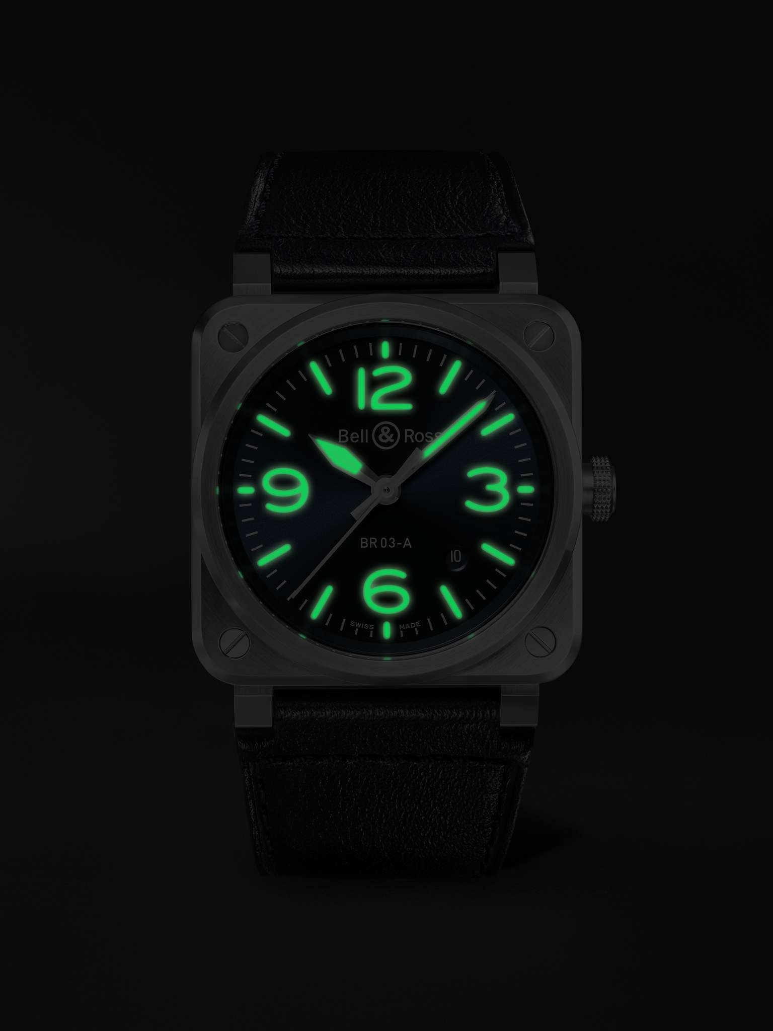 BR 03 Automatic 41mm Stainless Steel and Leather Watch, Ref. No. BR03A-BLU-ST/SCA - 9