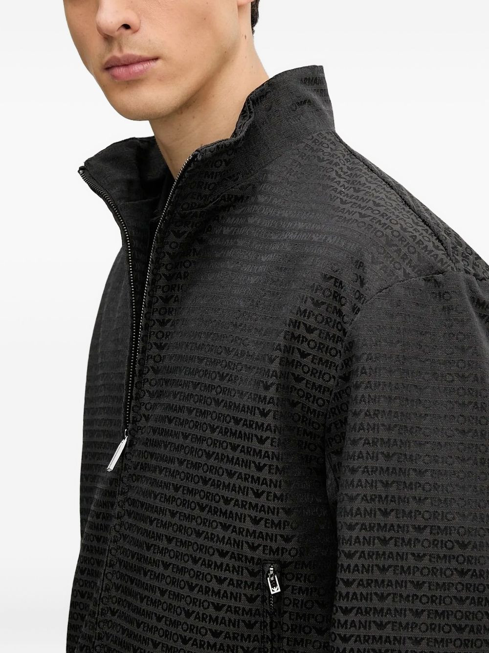 logo-print zip-up jacket - 3