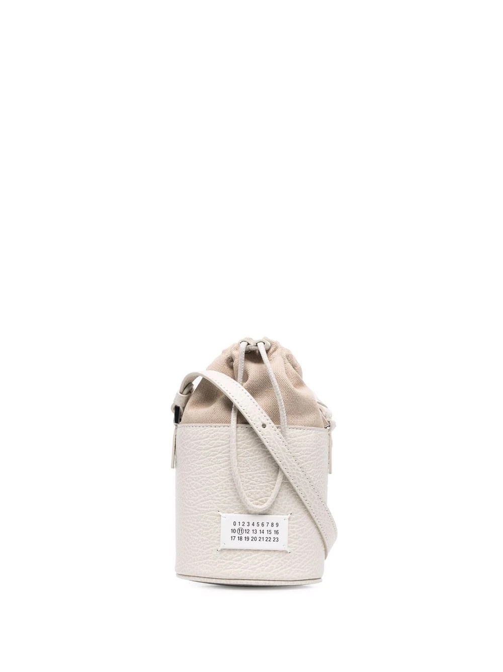 logo-patch leather bucket bag - 1