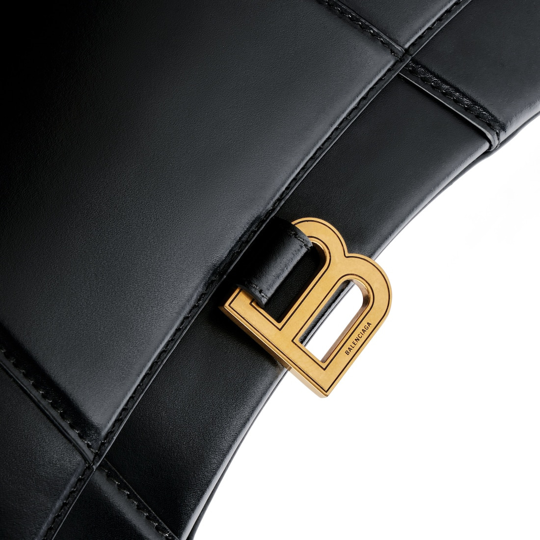 Women's Hourglass Small Handbag Box in Black - 6