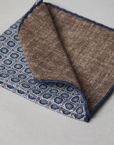 Brunello Cucinelli Silk pocket square with pattern outlook