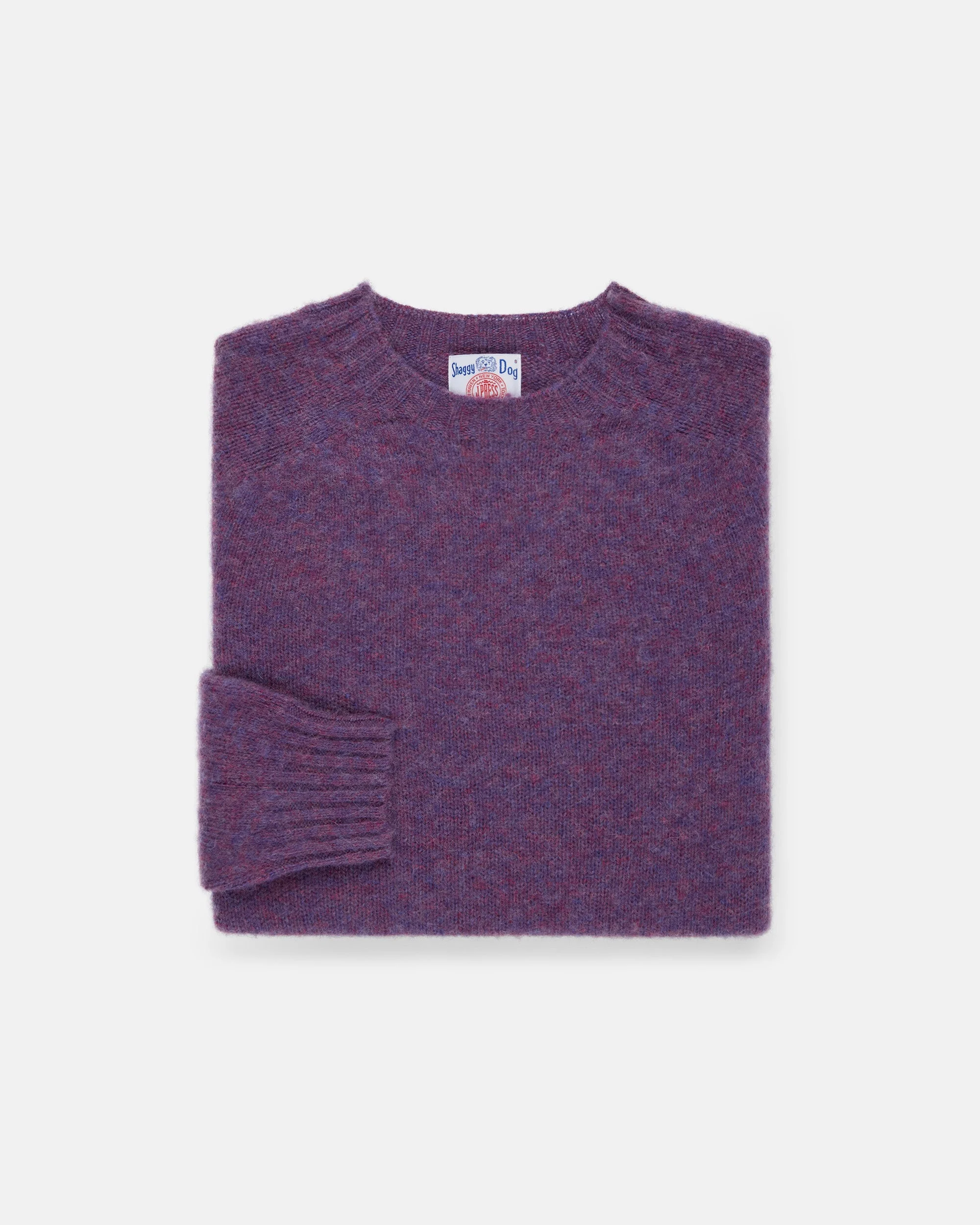 MADE-IN-SCOTLAND PURPLE SHAGGY DOG SWEATER - TRIM FIT - 1