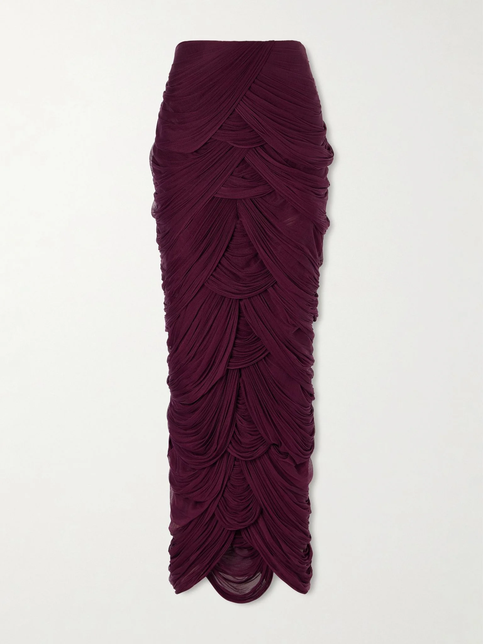 Cosette draped tulle maxi skirt Plum - 1