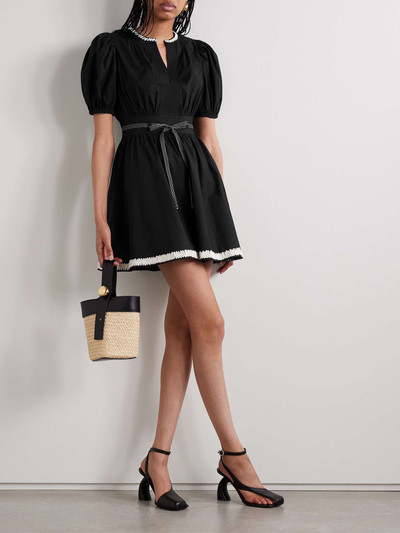 ULLA JOHNSON Wilda belted gathered cotton-poplin mini dress outlook