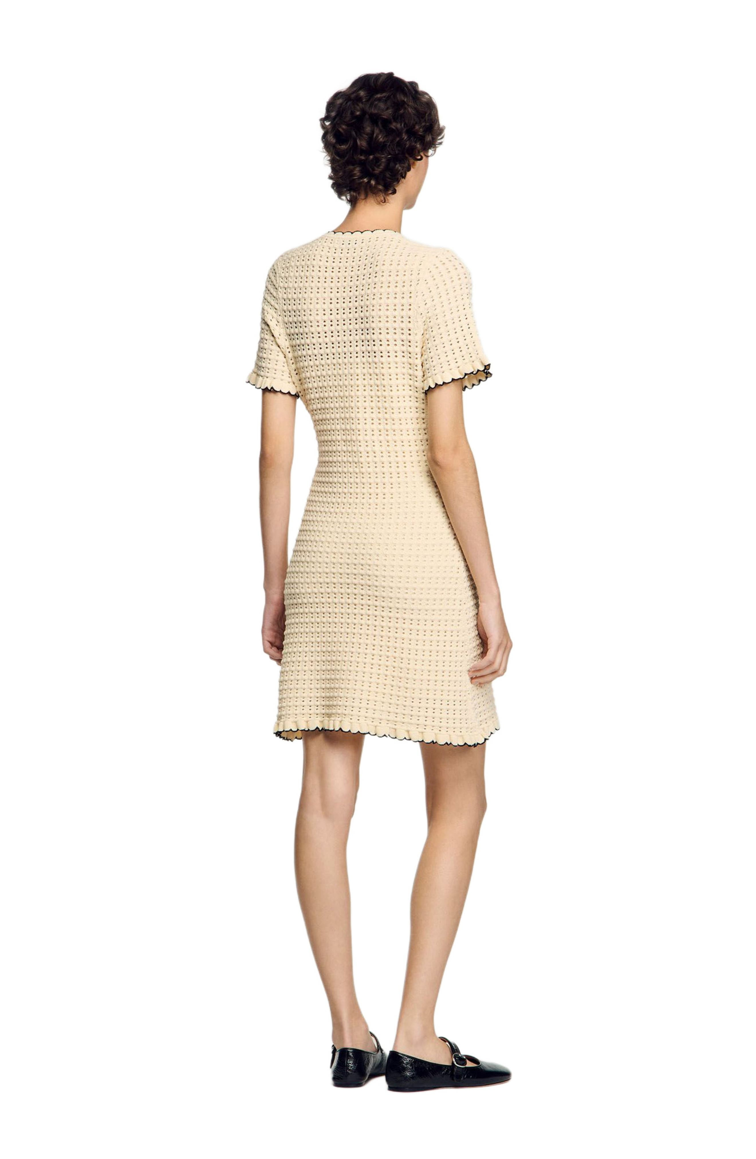 SANDRO Short knit dress in Vanilla at Nordstrom - 2