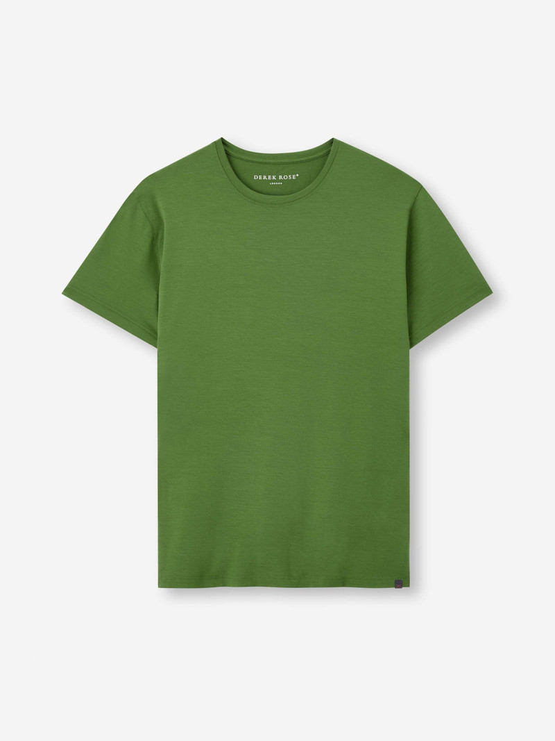 Derek Rose Men's T-Shirt Basel Micro Modal Stretch Leaf Green outlook