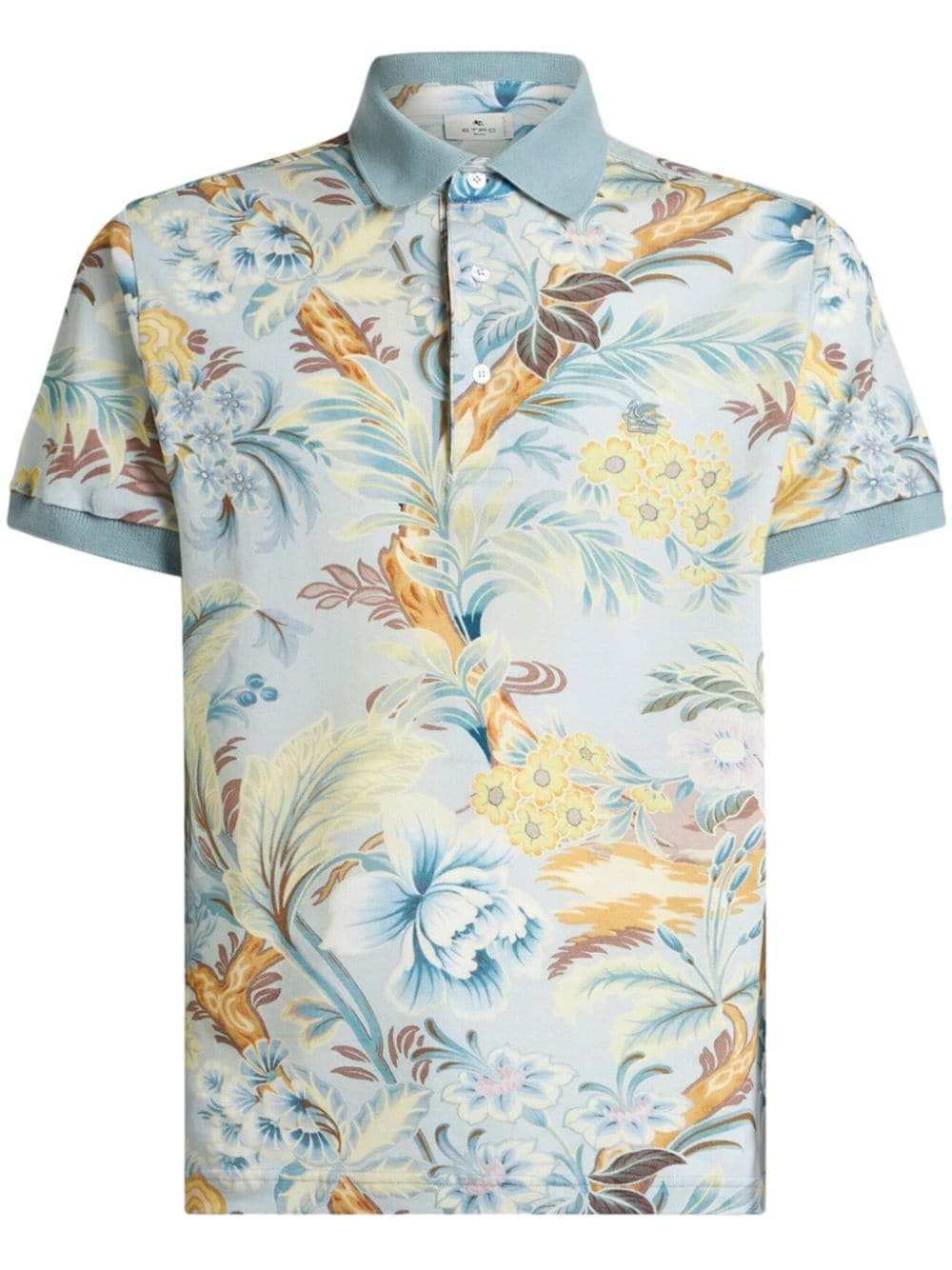 floral-print polo shirt - 1