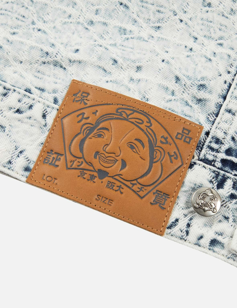 ALLOVER KAMON JACQUARD AND SEAGULL EMBROIDERY LOOSE FIT DENIM JACKET 11