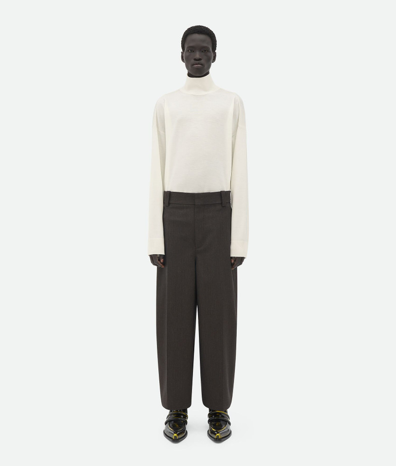 Bicolor Wool Cropped Pants 1