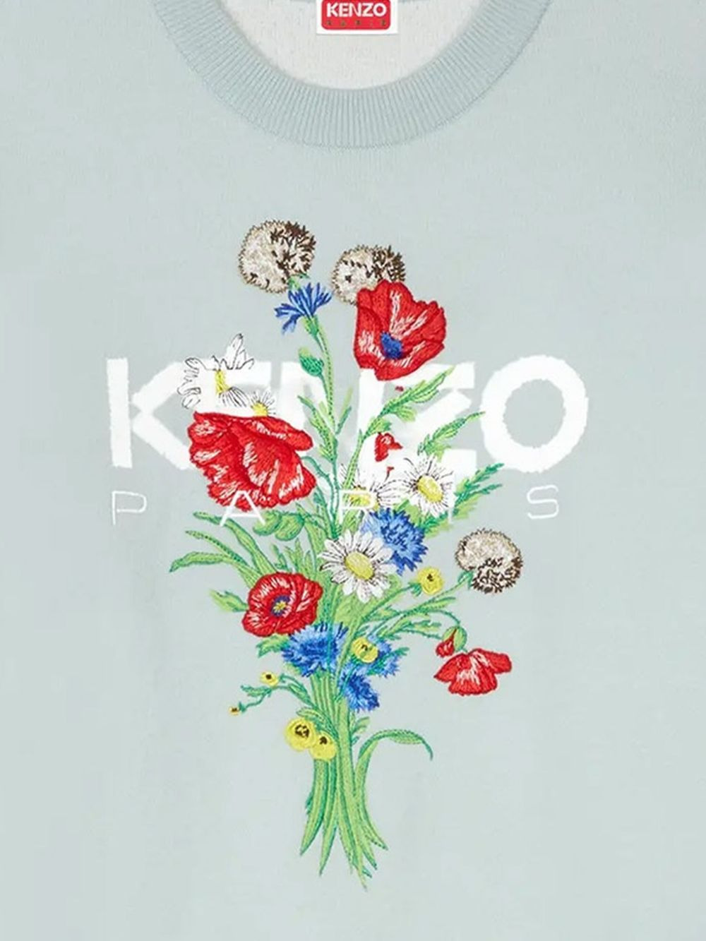 floral-embroidered crew-neck sweater - 2