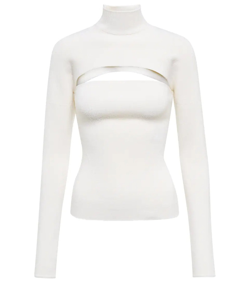 RIbbed-knit mockneck sweater 1