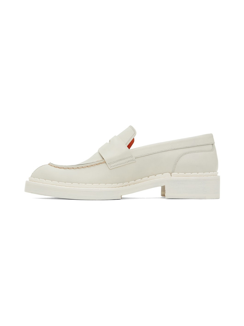 Santoni Off-White Leather Loafers outlook