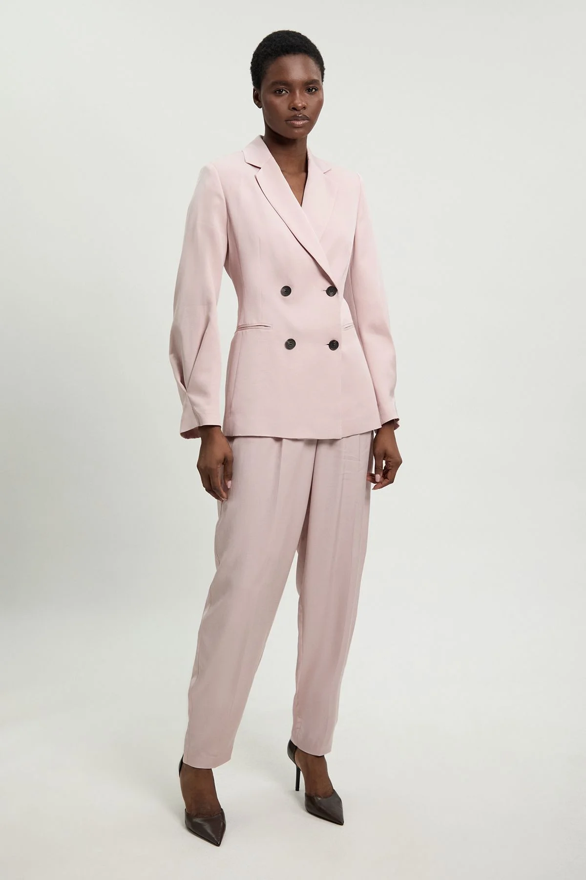 Polished Linen Blend Tailored Trouser - 1
