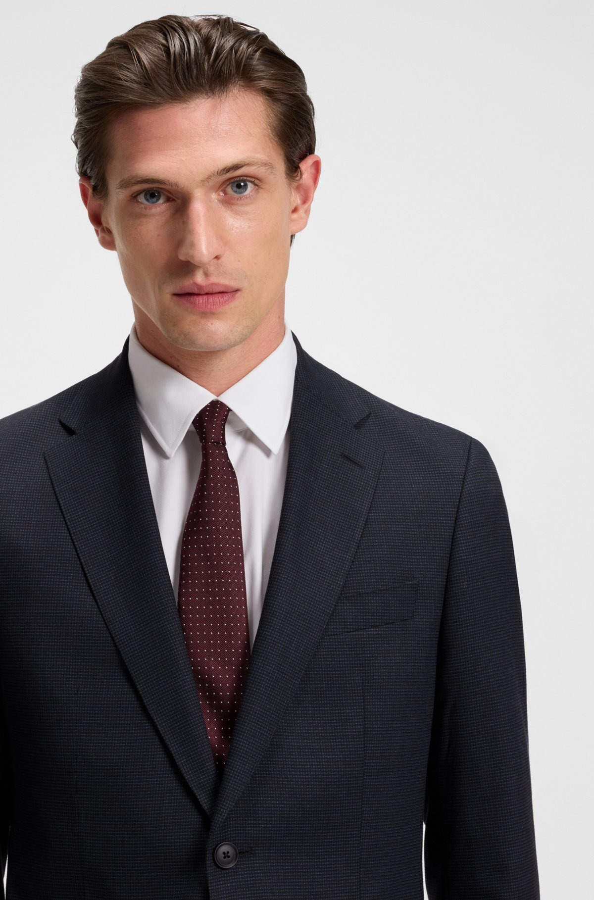 EXTRA-SLIM-FIT SUIT IN A MICRO-PATTERN WOOL BLEND - 4